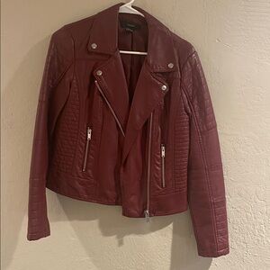 Forever 21 Deep Red Leather Jacket